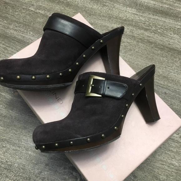 Bandolino brown suede mule slip on clogs - Picture 4 of 8